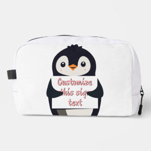 Neceser Lindo pingüino sosteniendo un cartel para texto pe