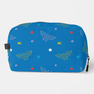 Neceser Logotipo de Wonder Woman y estrellas patrón azul