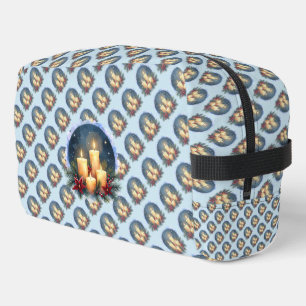 Neceser Los navidades lucen velas con Poinsettias