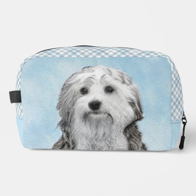 Neceser Lowchen Pintar Plata y Crema Original Perro Arte (Anverso)