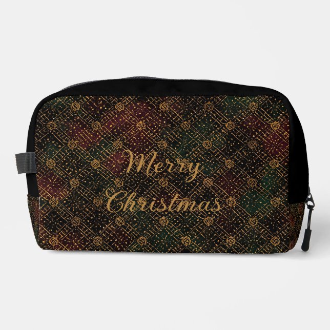 Neceser Luxury, Christmas Pattern, Gold Merry Christmas (Anverso)