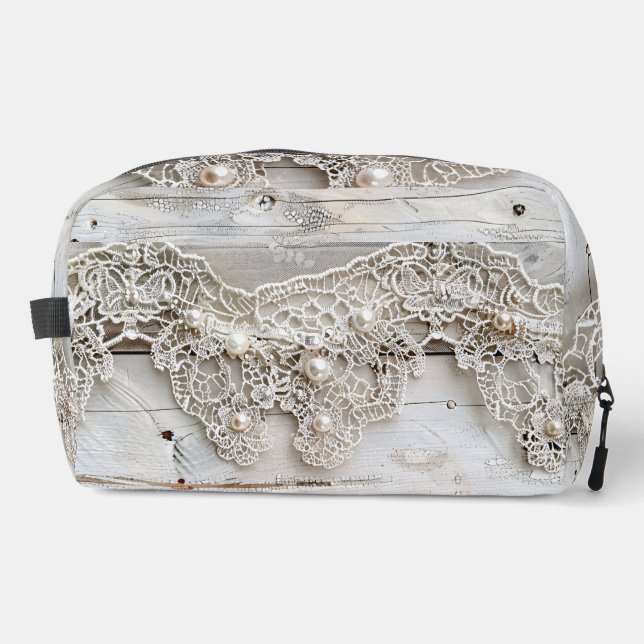 Neceser Madera rústica y encaje antiguo (Anverso)