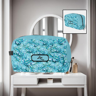 Neceser Magníficas flores de hortensia turquesa, personali