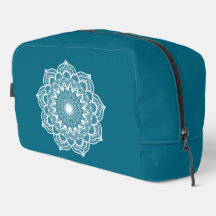 Mandala Blanco sobre Fondo Azul