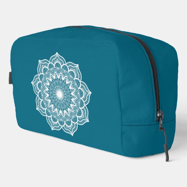 Neceser Mandala Blanco sobre Fondo Azul (Esquina derecha)