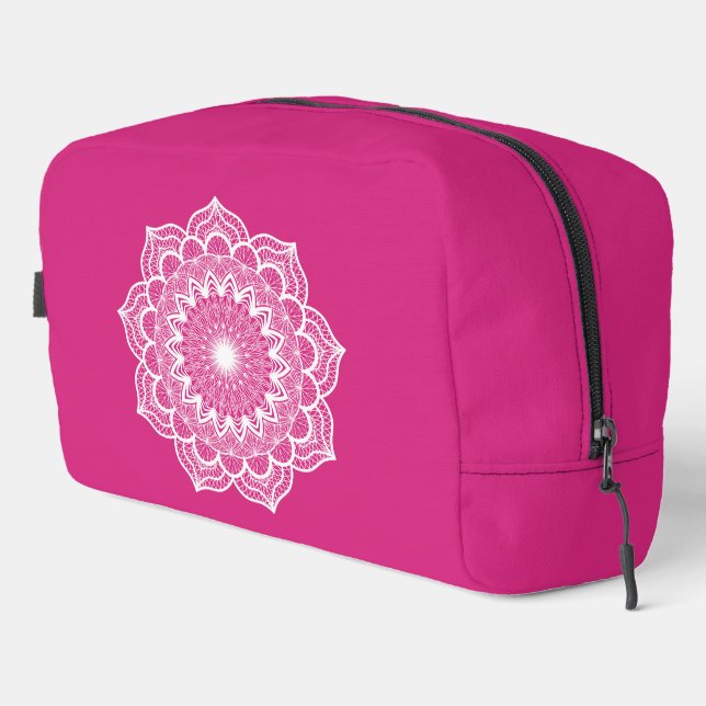 Neceser Mandala Blanco sobre Fondo Rosa (Esquina derecha)