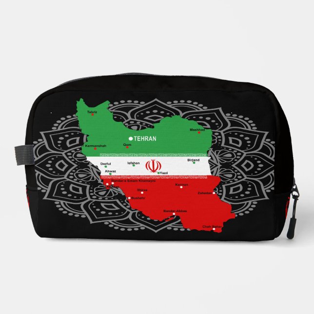 Neceser Mapa de Irán con bandera y emblema (Anverso)
