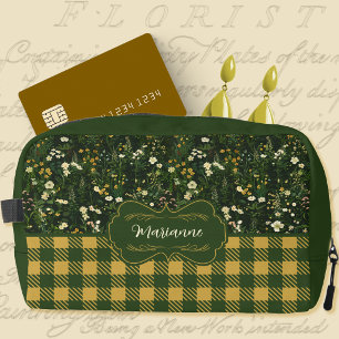 Neceser Marianne Dark Daisy Floral Cuadros Escoceses