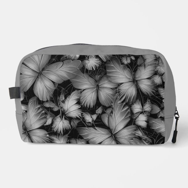 Neceser Mariposas grises estampadas (Anverso)