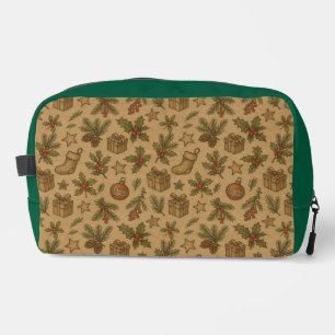Neceser Medias con estampado navideño rústico y vintage