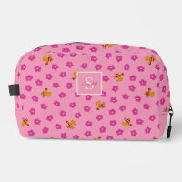 Miel de primavera y abeja y monograma rosa de tono