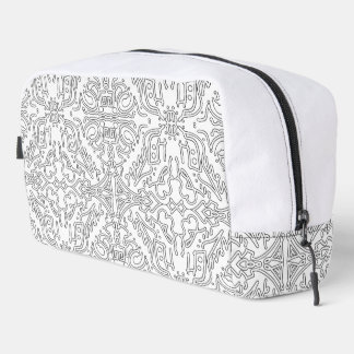 Neceser Minimalist Grey Floral Pattern