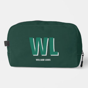 Neceser Minimalista Monograma Personalizado Verde Esmerald