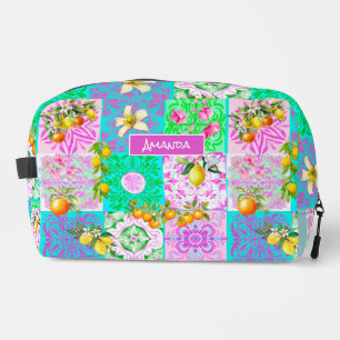 Neceser Moda color rosa cítrico siciliano tejas florales