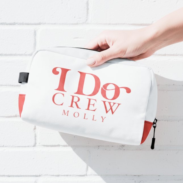 Neceser Modern I Do Crew Bold Red Bridesmaid (Get the crew together in style with this trendy "I Do Crew" design!)