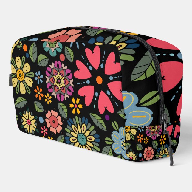 Neceser Modern Retro Floral Drawing Seamless Pattern Art (Esquina derecha)