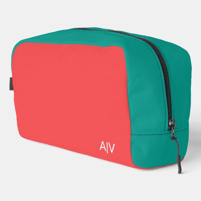 Neceser Modern Summer Coral Aquamarine Monogram (Esquina derecha)