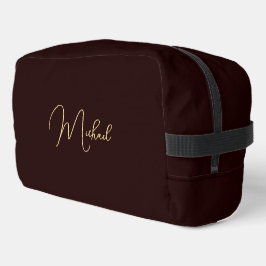 Neceser Moderno y elegante Monograma de Oro Marrón Cosméti