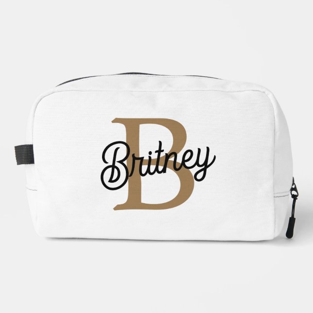 Neceser Moderno y elegante nombre de monograma Black Gold  (Anverso)