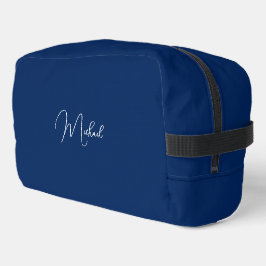 Neceser Monograma blanco azul de la marina moderna Viajan 