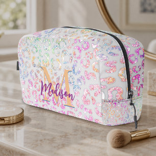 Neceser Monograma brillante con estampado de animal iridis