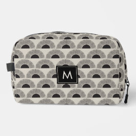 Neceser Monograma de arte moderno con atardecer negro y be