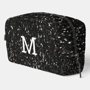 Neceser Monograma de brillo brillante en blanco y negro