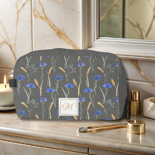 Neceser Monograma de flor silvestre gris floral