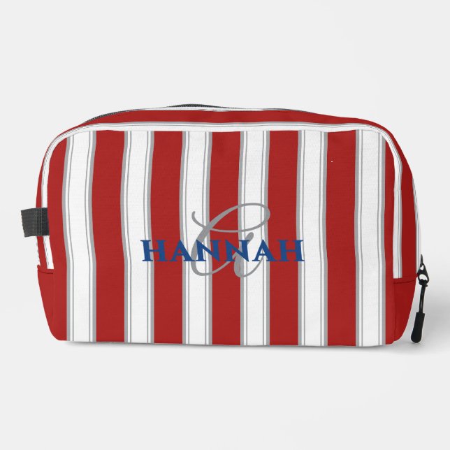 Neceser Monograma de franja de cabana en rojo (Anverso)