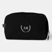 Monograma de hoja personalizada, negro
