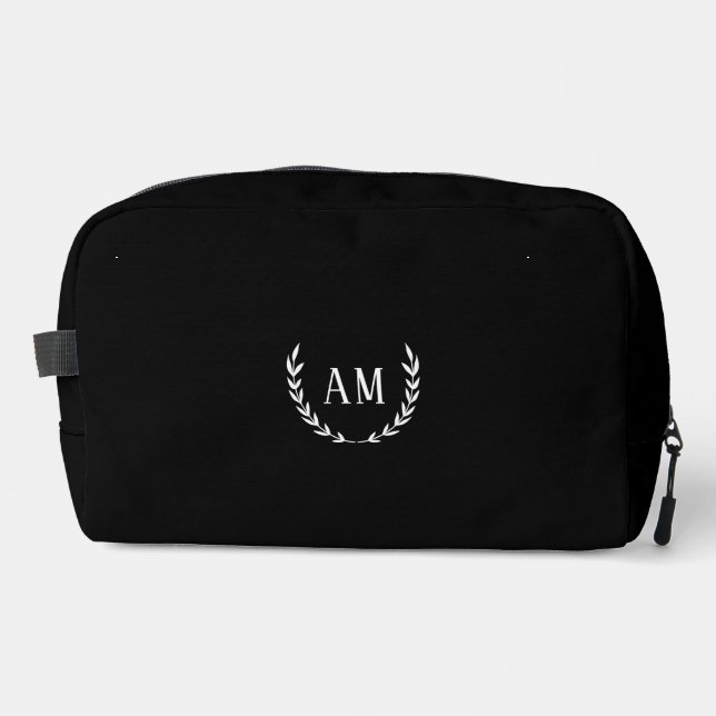 Neceser Monograma de hoja personalizada, negro  (Anverso)