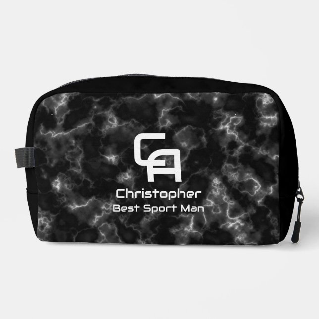 Neceser Monograma de humo oxidado Blanco negro (Anverso)