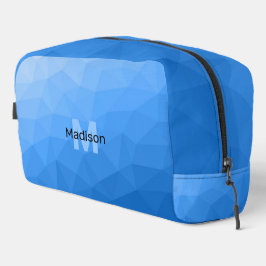 Neceser Monograma de malla geométrica azul claro
