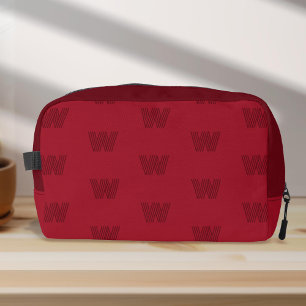 Neceser Monograma de moda, simple rojo moderno monogramado