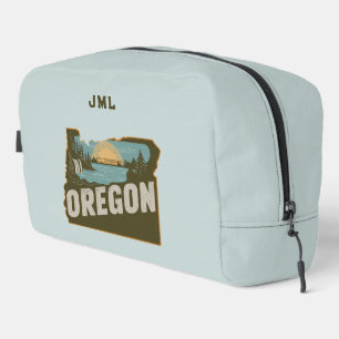 Neceser Monograma de silueta retro de Oregon