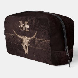Neceser Monograma del viejo cráneo de toro beige ruidoso