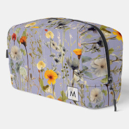 Neceser Monograma femenino con patrón de flores secas