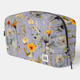 Neceser Monograma femenino con patrón de flores secas