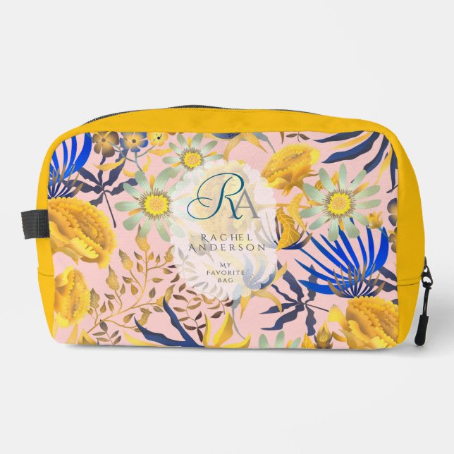 Neceser Monograma floral mística florecida beige (Anverso)