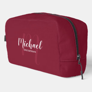 Neceser Monograma Groomsman personalizado con guión modern