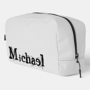 Neceser Monograma minimalista moderno con nombre gris negr