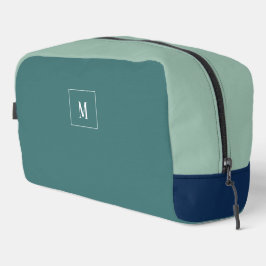 Neceser monograma personalizado, verde azul moderno