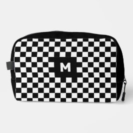 Neceser Monograma simple de patrón negro y blanco controla