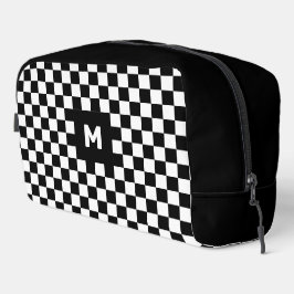 Neceser Monograma simple de patrón negro y blanco controla