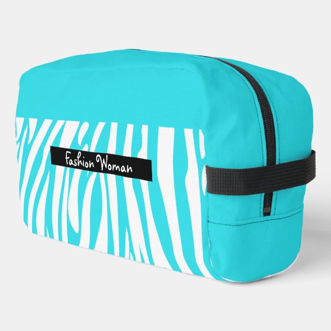 Neceser Monograma Turquoise Stried Zebra Pattern (Esquina izquierda)