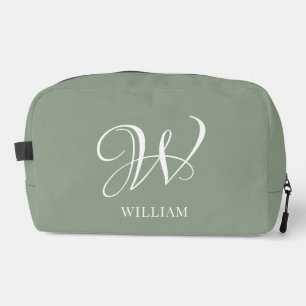Neceser Monograma verde de sabio personalizado inicial