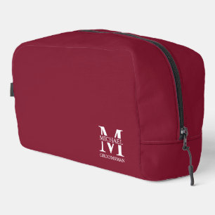 Neceser Monograma y nombre del Groomsman personalizado