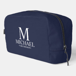Neceser Monograma y nombre del Groomsman personalizado clá
