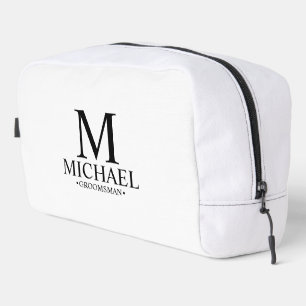 Neceser Monograma y nombre del Groomsman personalizado clá
