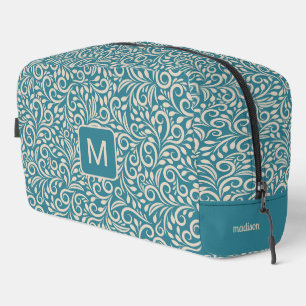 Neceser Monograma y nombre personalizado Patrón floral
